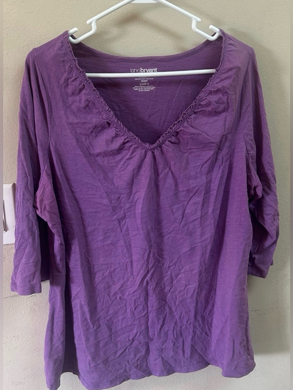 Lane Bryant Purple Scoop-Neck Long Sleeve Tee size 18/20